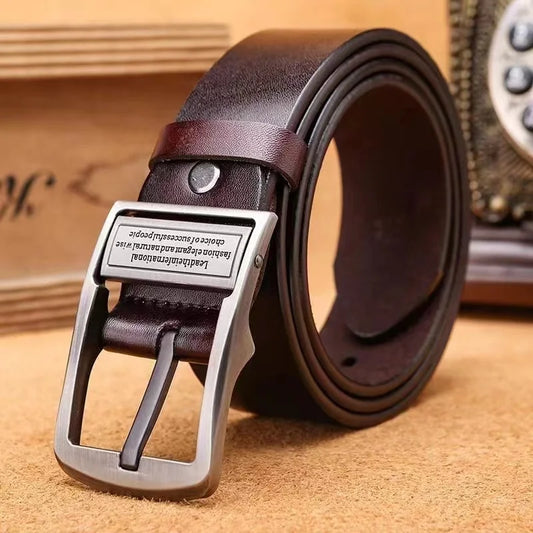 Men’s Classic Leather-Look Pin Buckle Belt