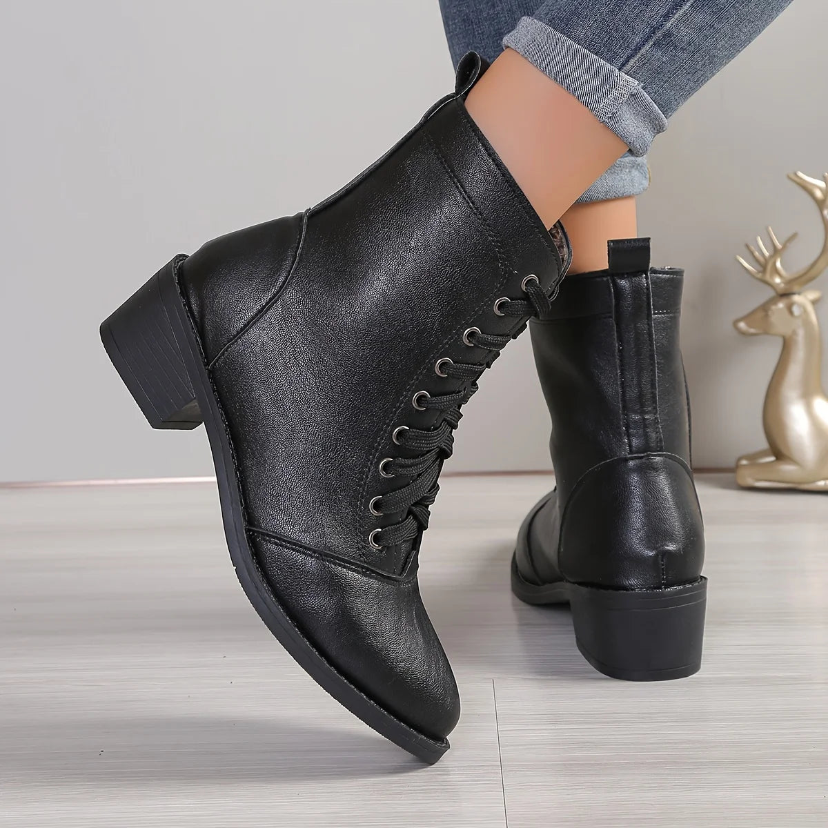 Women’s Chic Mid-Heel Combat Boots