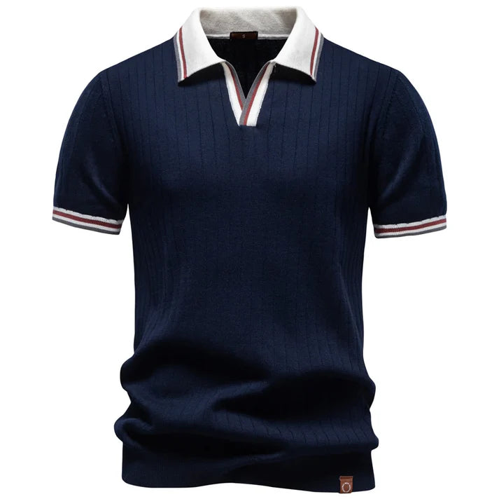 Men’s Ribbed Cotton Polo Shirt