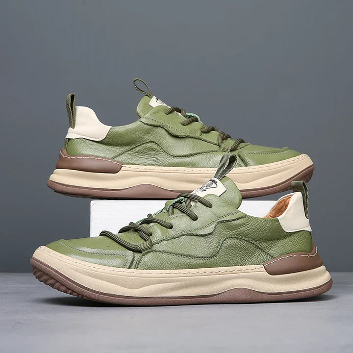 Men’s Leather-Look Cushioned Trainers
