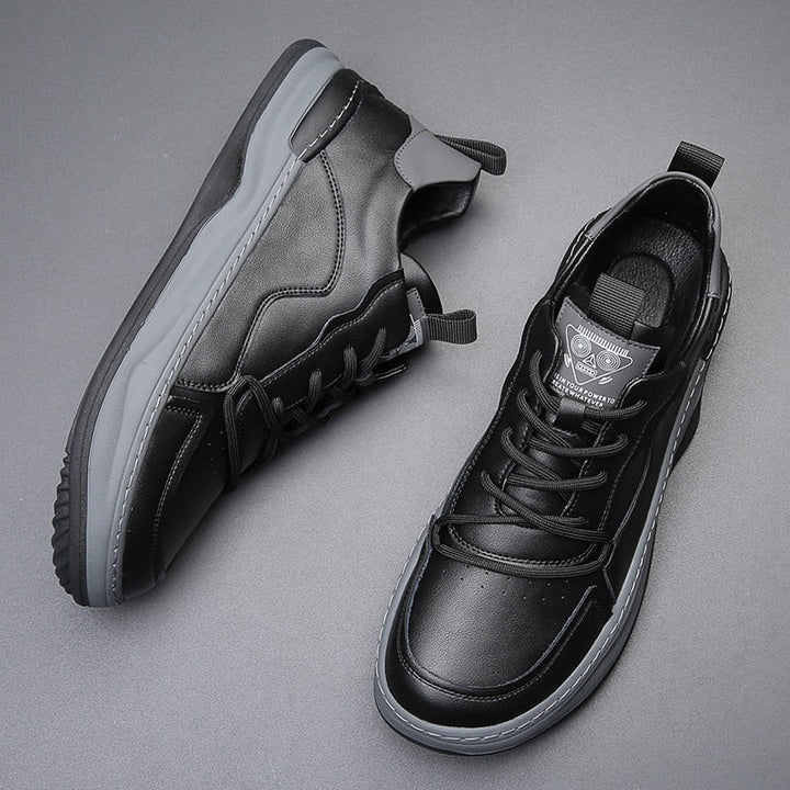 Men’s Leather-Look Cushioned Trainers