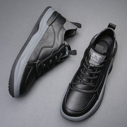 Men’s Leather-Look Cushioned Trainers