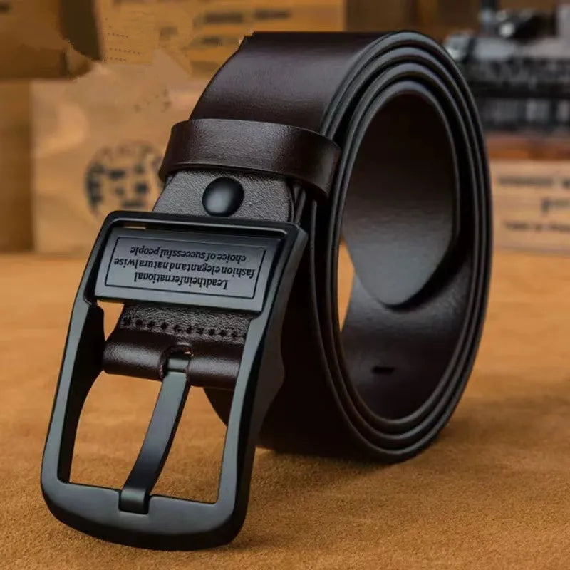 Men’s Classic Leather-Look Pin Buckle Belt