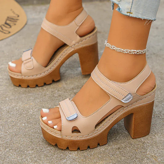 Women's Adjustable Platform Block Heel Sandals