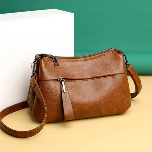 Women’s Natural Leather-look Everyday Shoulder Handbag