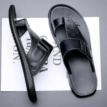 Men’s Geometric Strap Toe-Loop Sandals
