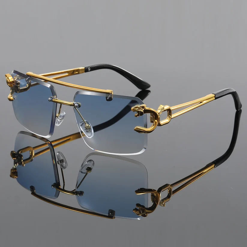 Men’s Rimless Rectangular Sunglasses