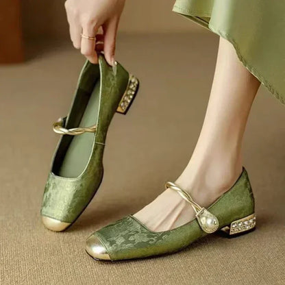 Women’s Elegant Pearl Accent Flats