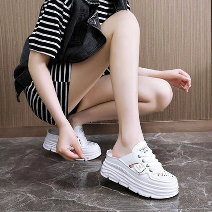 Women's sandals with a thick bottom