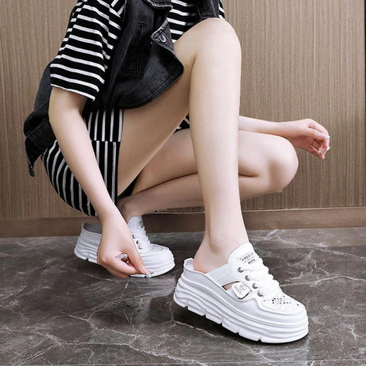 Women's sandals with a thick bottom