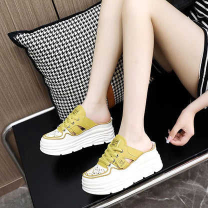 Women's sandals with a thick bottom