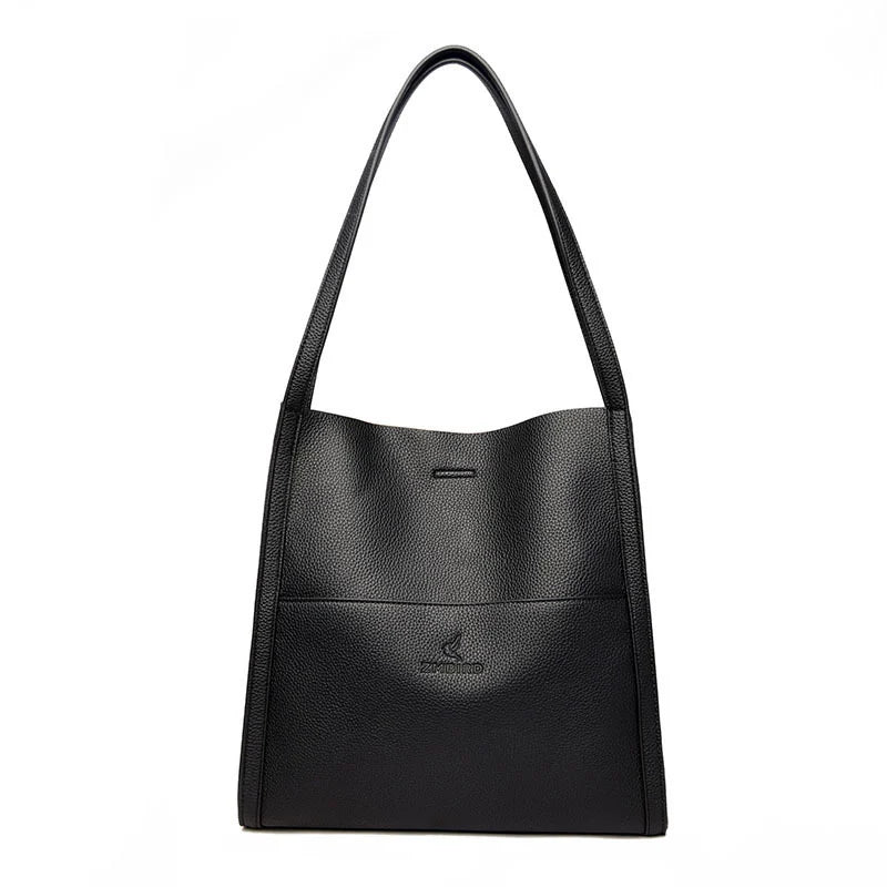 Solid Colour Simple Leather-Look Shoulder Bag