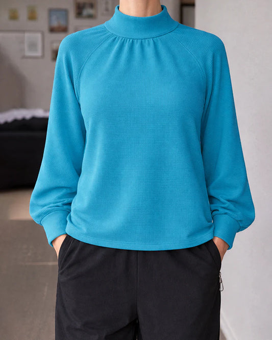 Women’s Casual Raglan Sleeve High Neck Jumper