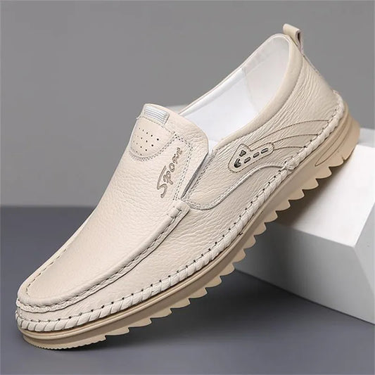 Men's Leather-Look Soft Sole Non-Slip Arch Support Loafers