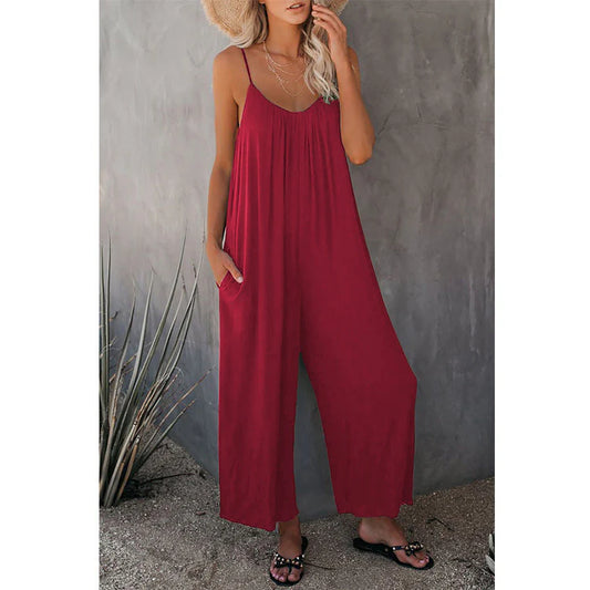 Women's Spaghetti Strap Wide-Leg Jumpsuit