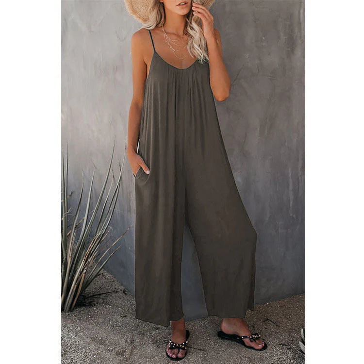 Women's Spaghetti Strap Wide-Leg Jumpsuit