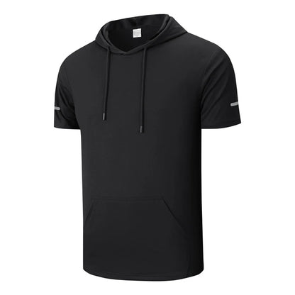 Men’s Quick-Dry Hooded Sports T-Shirt
