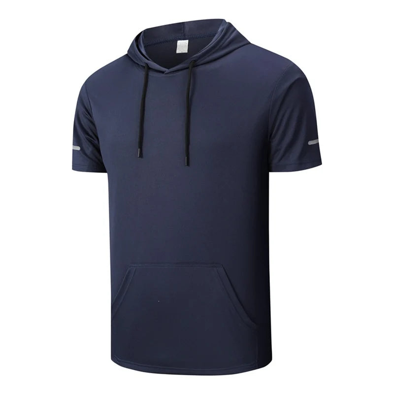 Men’s Quick-Dry Hooded Sports T-Shirt