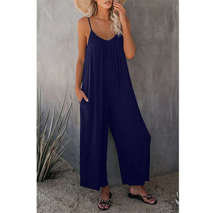 Women's Spaghetti Strap Wide-Leg Jumpsuit