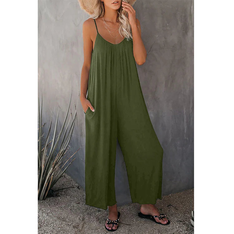 Women's Spaghetti Strap Wide-Leg Jumpsuit