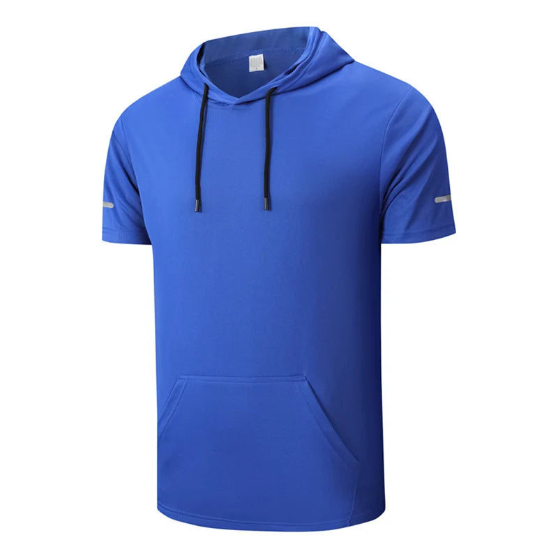 Men’s Quick-Dry Hooded Sports T-Shirt