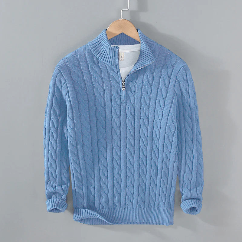 Men's Quarter-Zip Knitted Sweater