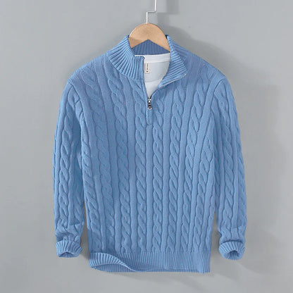 Men's Quarter-Zip Knitted Sweater