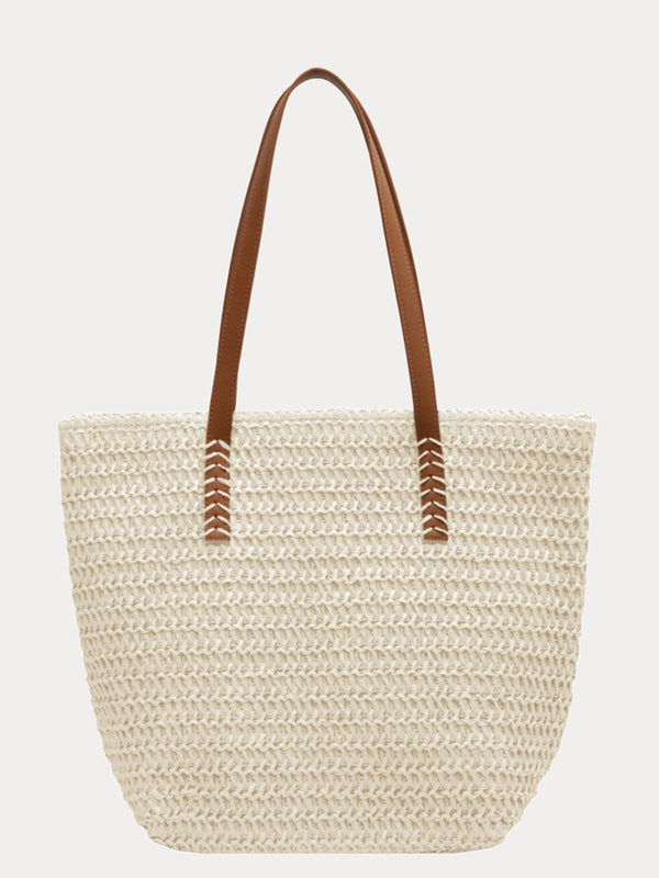 Women’s Woven Straw Shoulder Tote Bag