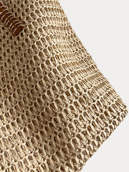 Women’s Woven Straw Shoulder Tote Bag