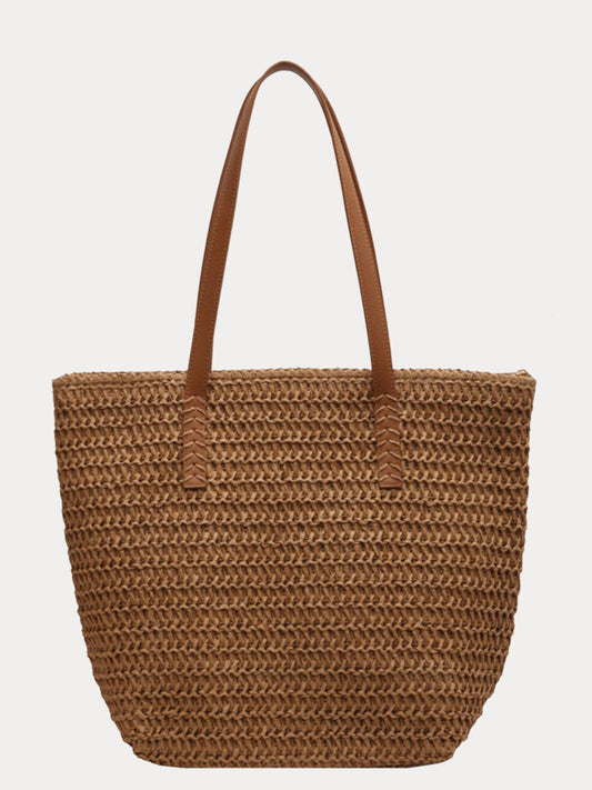 Women’s Woven Straw Shoulder Tote Bag