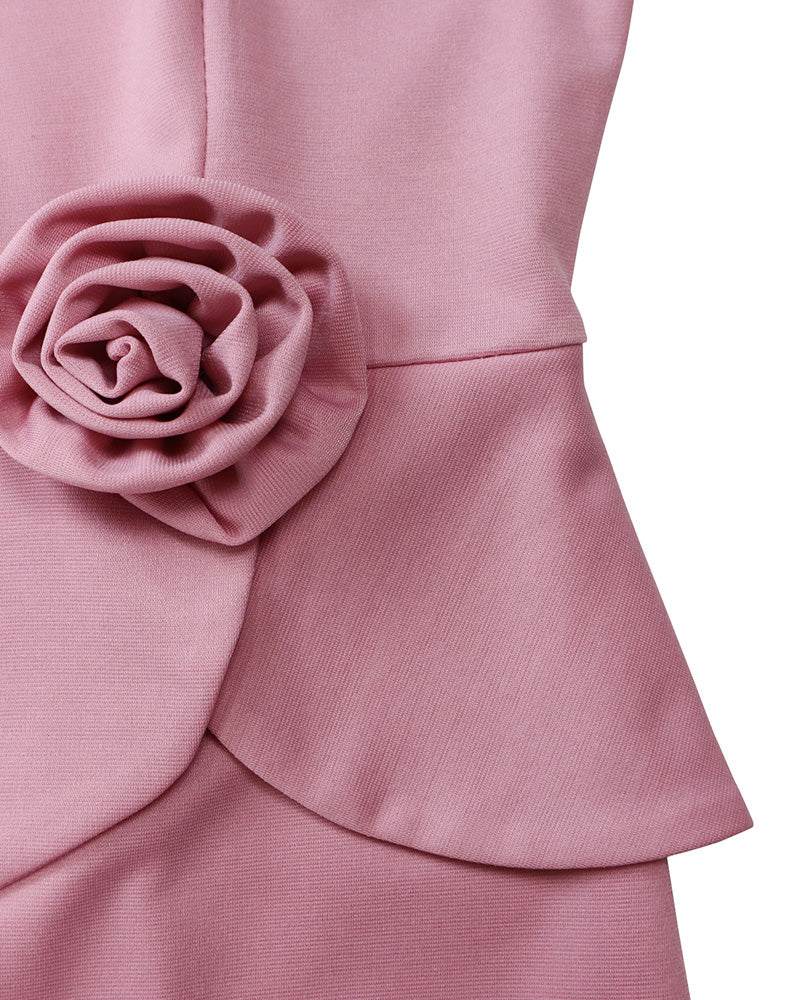 Elegant 3D Floral Bodycon Pencil Dress
