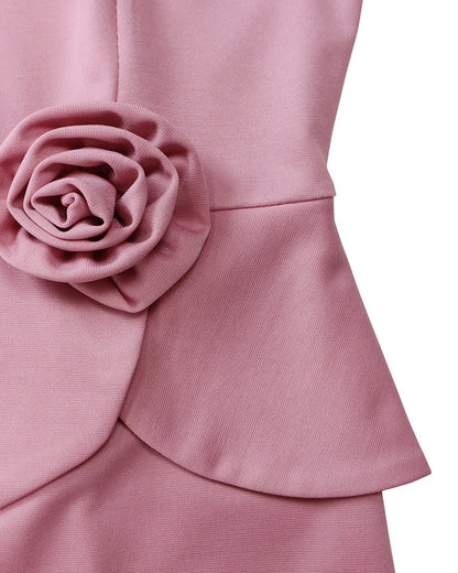 Elegant 3D Floral Bodycon Pencil Dress