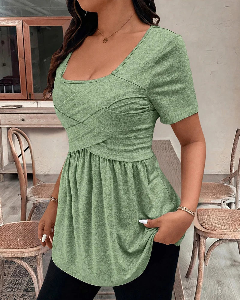 Women’s Crossover Peplum Top