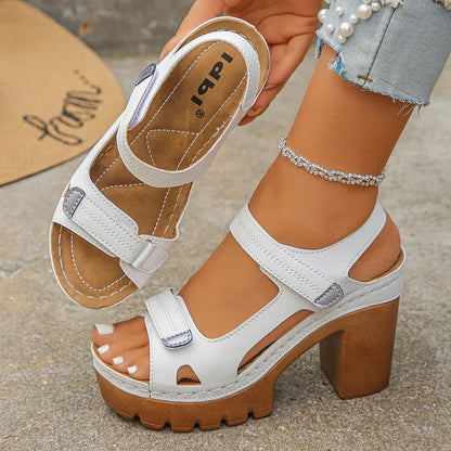 Women's Adjustable Platform Block Heel Sandals