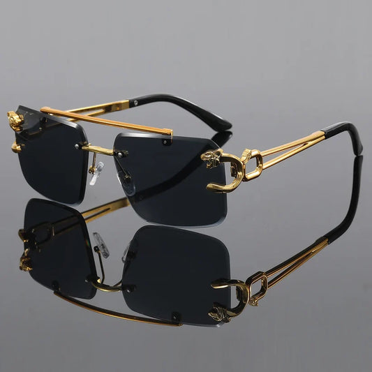 Men’s Rimless Rectangular Sunglasses