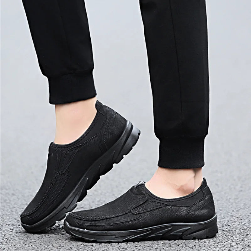 Men’s Handmade Retro Leather-Look Loafers