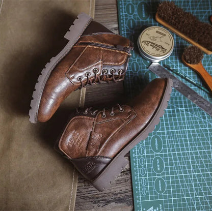 Men’s High-Quality Leather-Look Boots