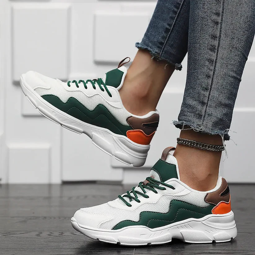 Women’s Retro Mesh Leather Cushion Runner Trainers