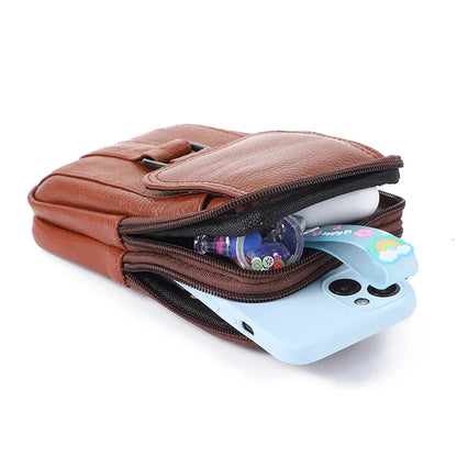 Grained Leather-Look Crossbody Bag