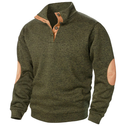 Modern Knit Button-Collar Sweater