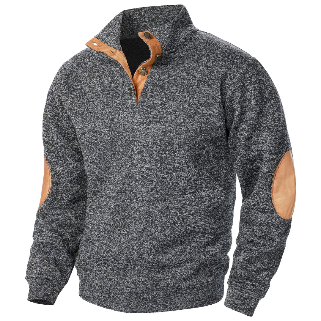 Modern Knit Button-Collar Sweater