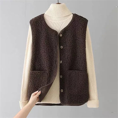 Women's Wool Blend Button-Front Vest