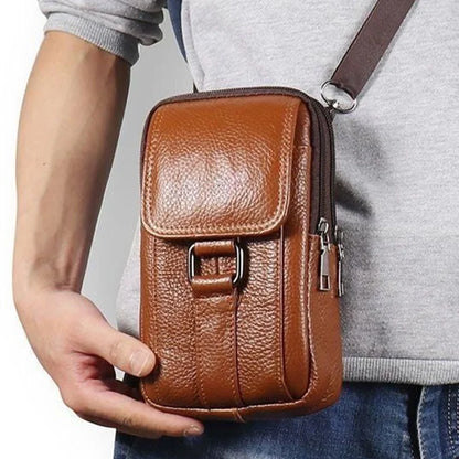 Grained Leather-Look Crossbody Bag