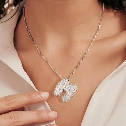 Waterproof 18K Gold Plated Bubble Initial Necklace