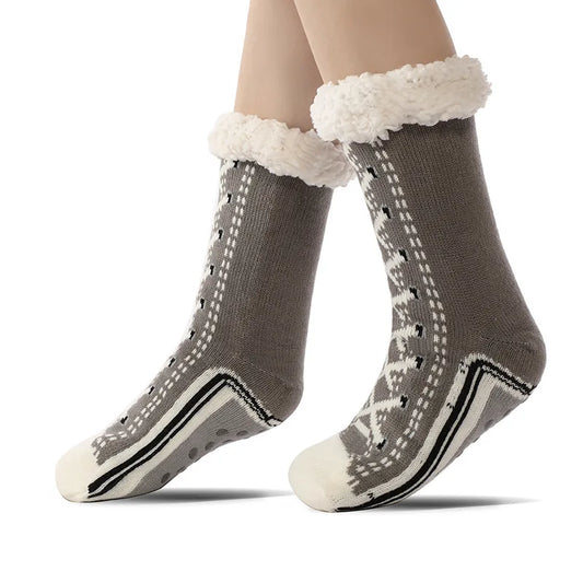 Women's Ultra-Thick Non-Slip Faux-Shoe Warm Home Socks