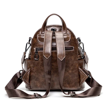 Women’s Classic Leather-Look City Backpack