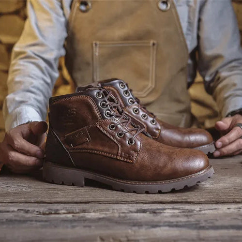 Men’s High-Quality Leather-Look Boots