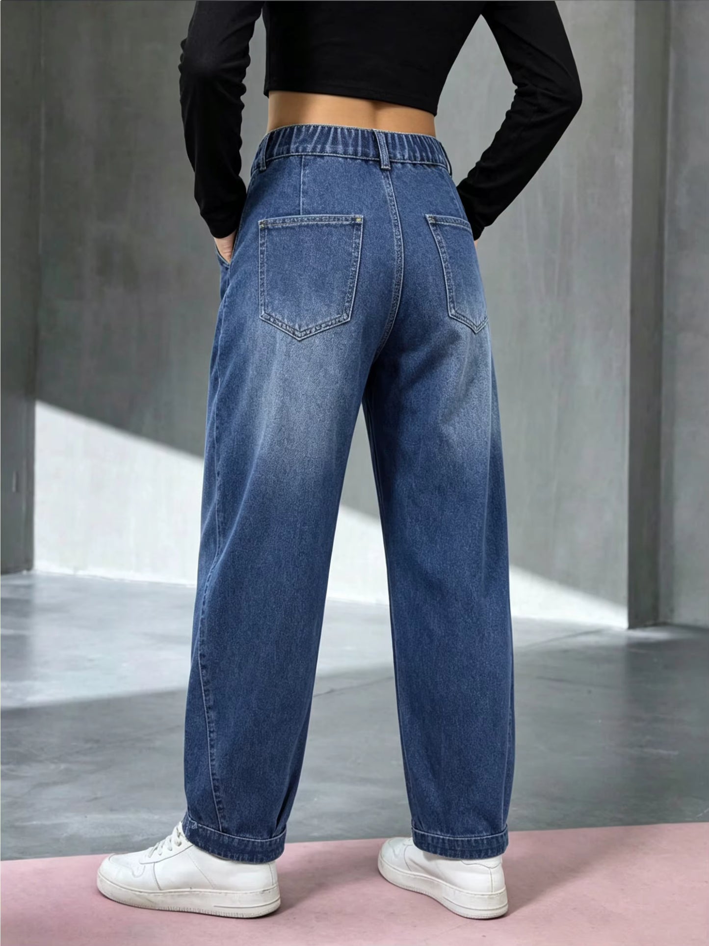 Women's Relaxed Tapered Denim Trousers