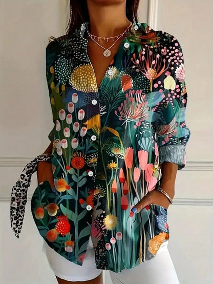 Women’s Colour Splash Pocket Shirt Blouse