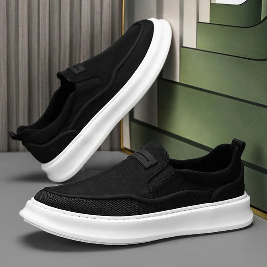 Men's Contrast Sole Slip On Loafers